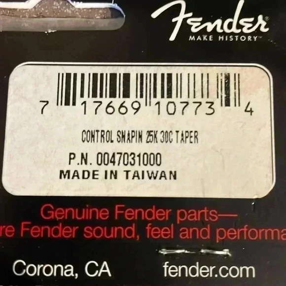 Fender 25K 30C Taper SnapIn Amplifier Potentiometer - Picture 7 of 9